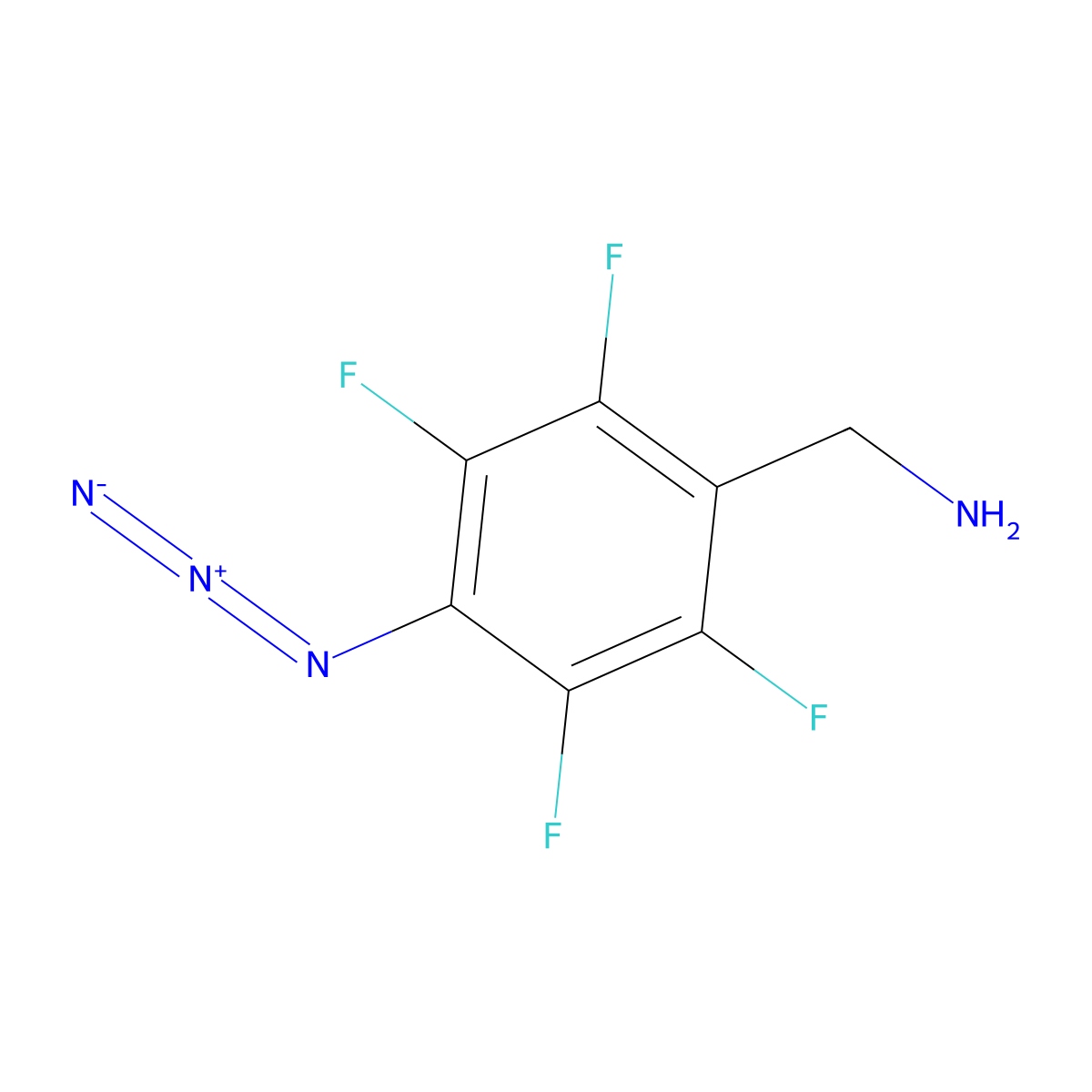 Benzenemethanamine, 4-azido-2,3,5,6-tetrafluoro- molecular structure, CAS 126695-61-2