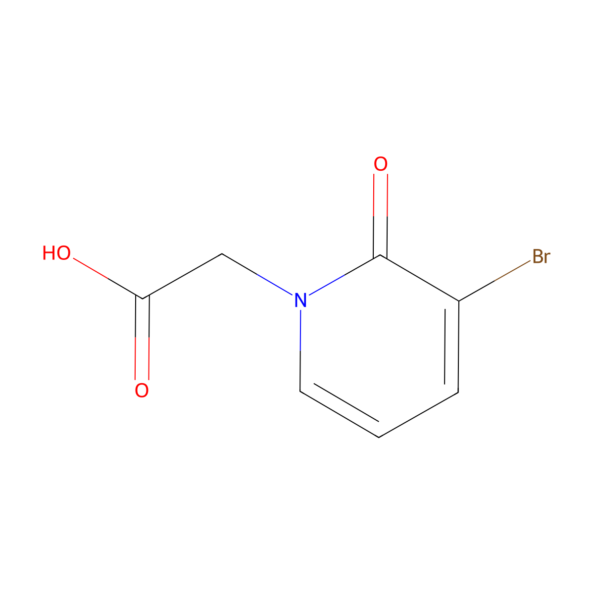 2-(3-Bromo-2-oxo-1,2-dihydropyridin-1-yl)acetic acid molecular structure, CAS 1266955-23-0