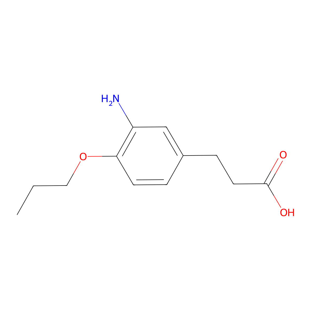 3-(3-Amino-4-propoxyphenyl)propanoic acid molecular structure, CAS 1266961-02-7