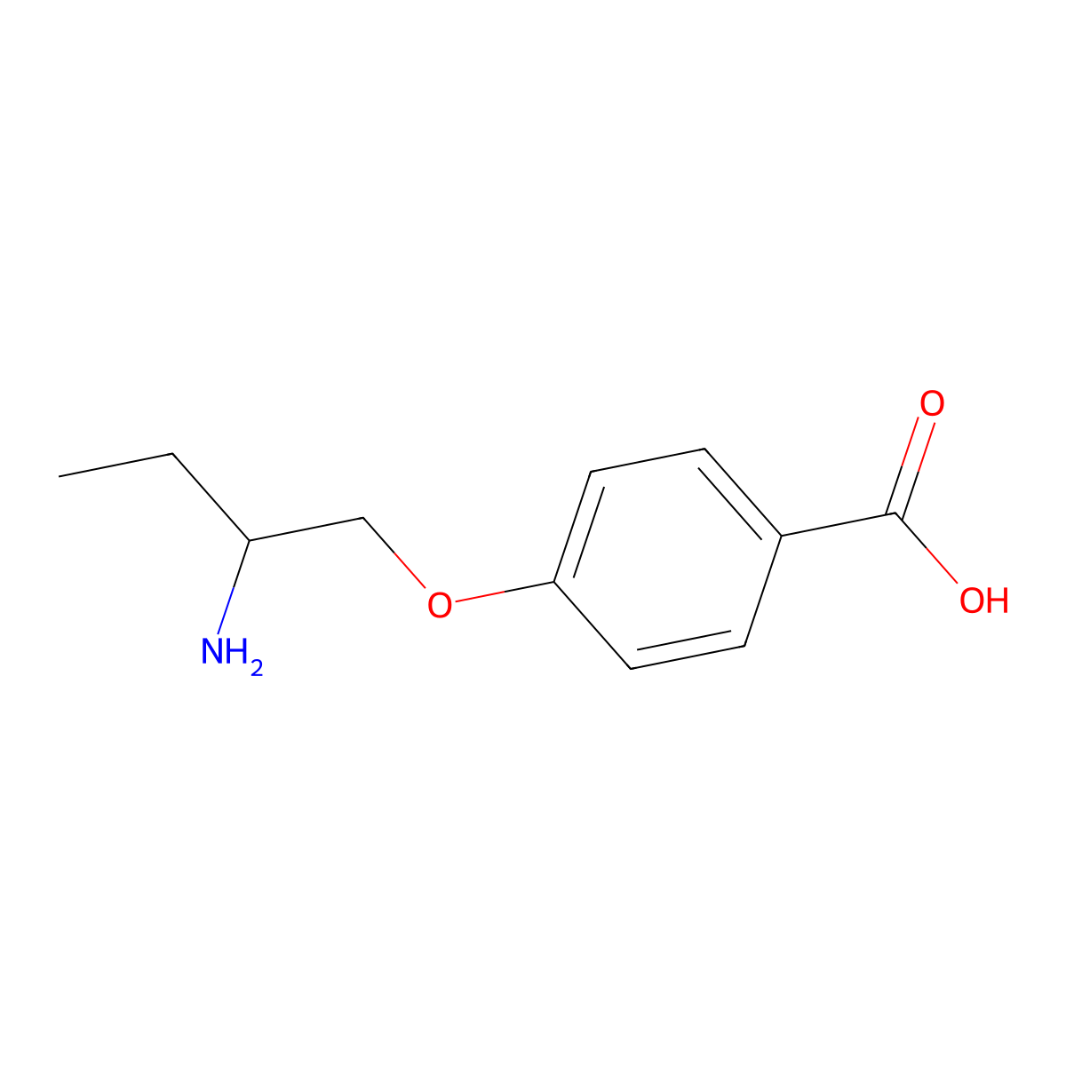 4-(2-Aminobutoxy)benzoic acid molecular structure, CAS 1266963-28-3