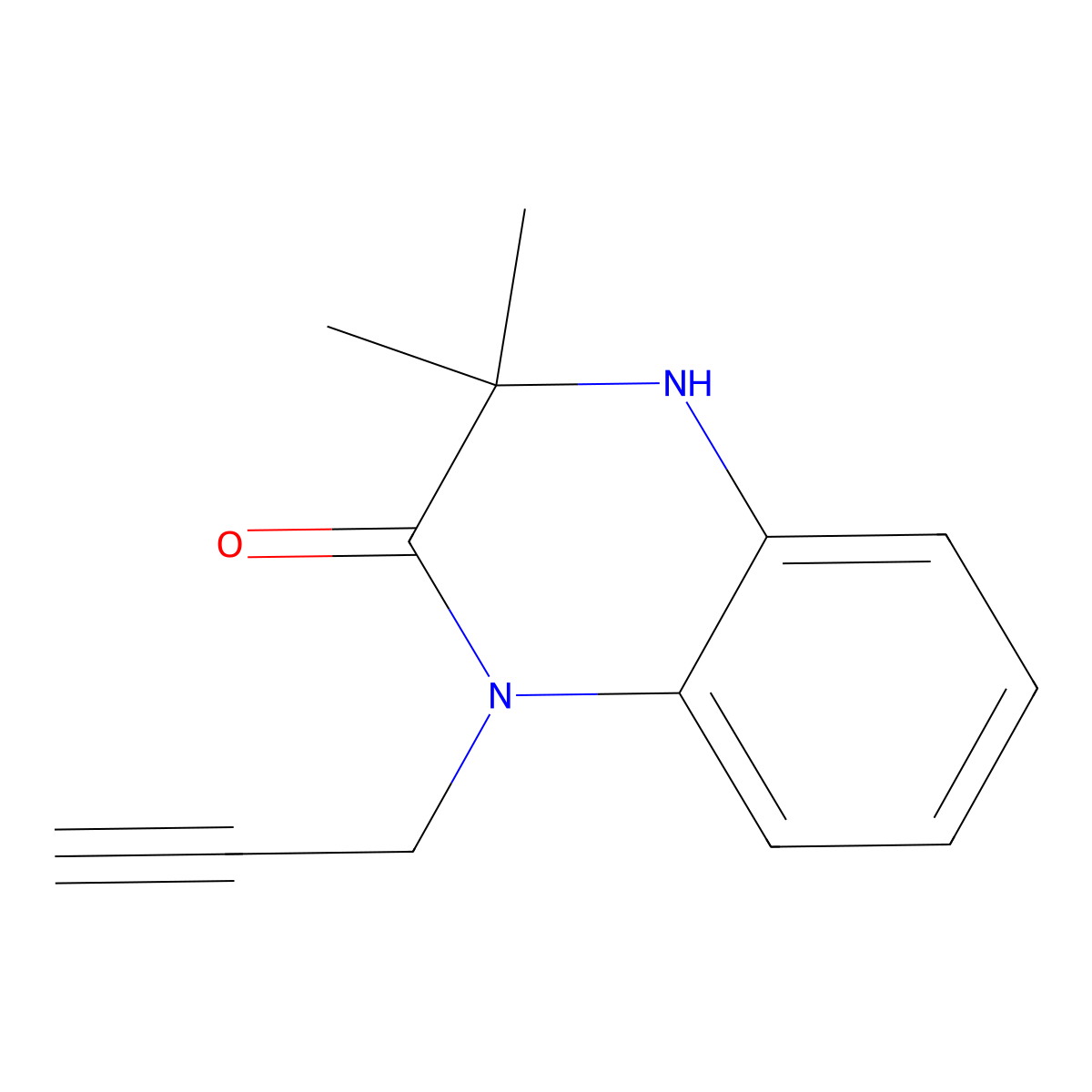 3,3-Dimethyl-1-(prop-2-ynyl)-3,4-dihydroquinoxalin-2(1H)-one molecular structure, CAS 1266971-58-7