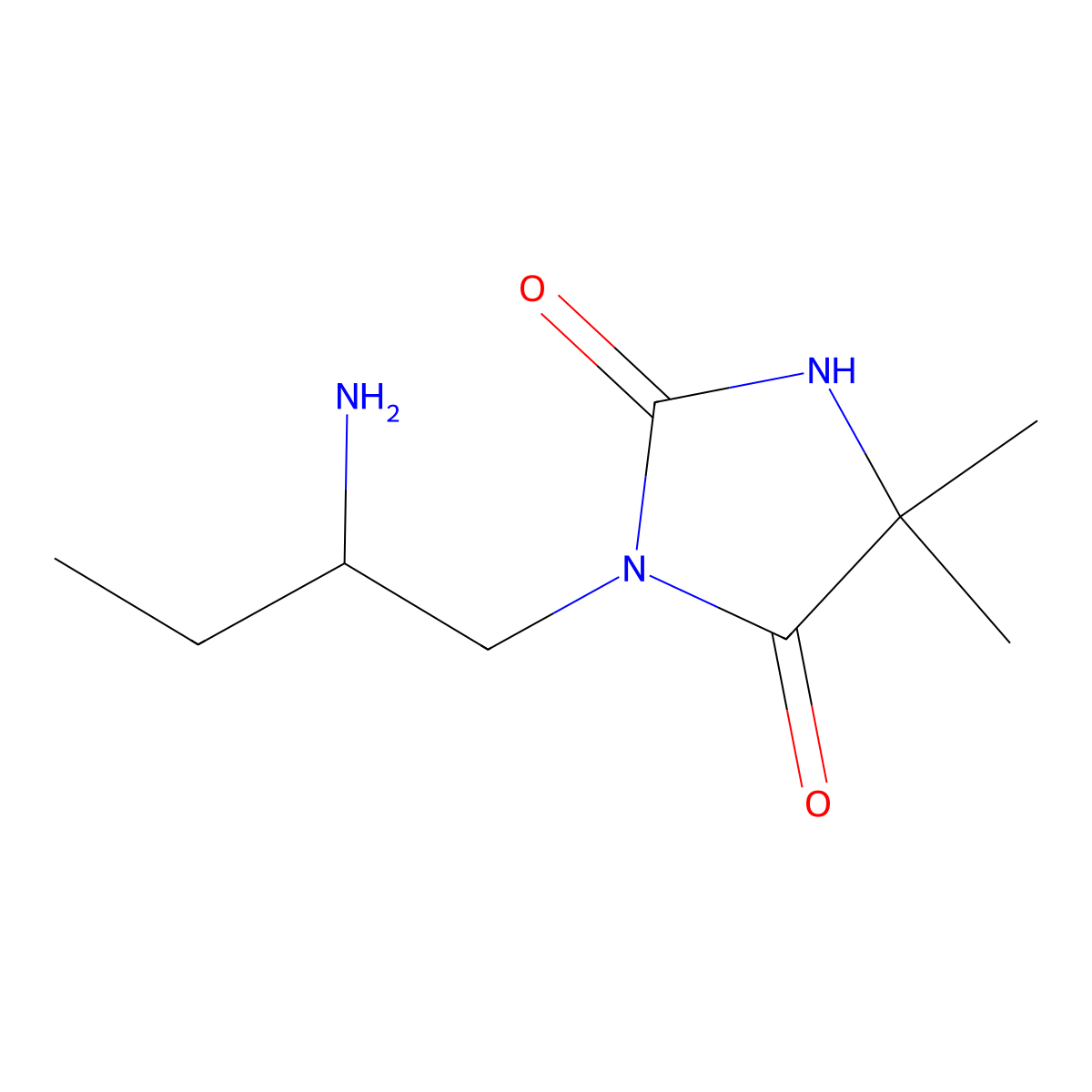 3-(2-Aminobutyl)-5,5-dimethylimidazolidine-2,4-dione molecular structure, CAS 1266972-99-9
