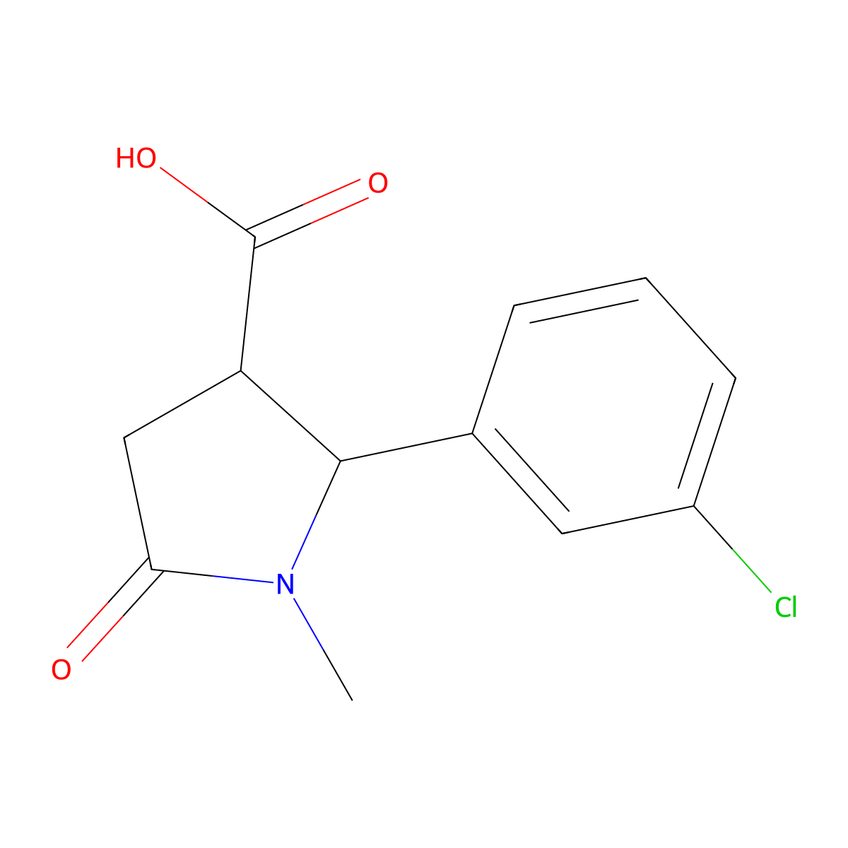 2-(3-Chlorophenyl)-1-methyl-5-oxopyrrolidine-3-carboxylic acid molecular structure, CAS 1266978-22-6