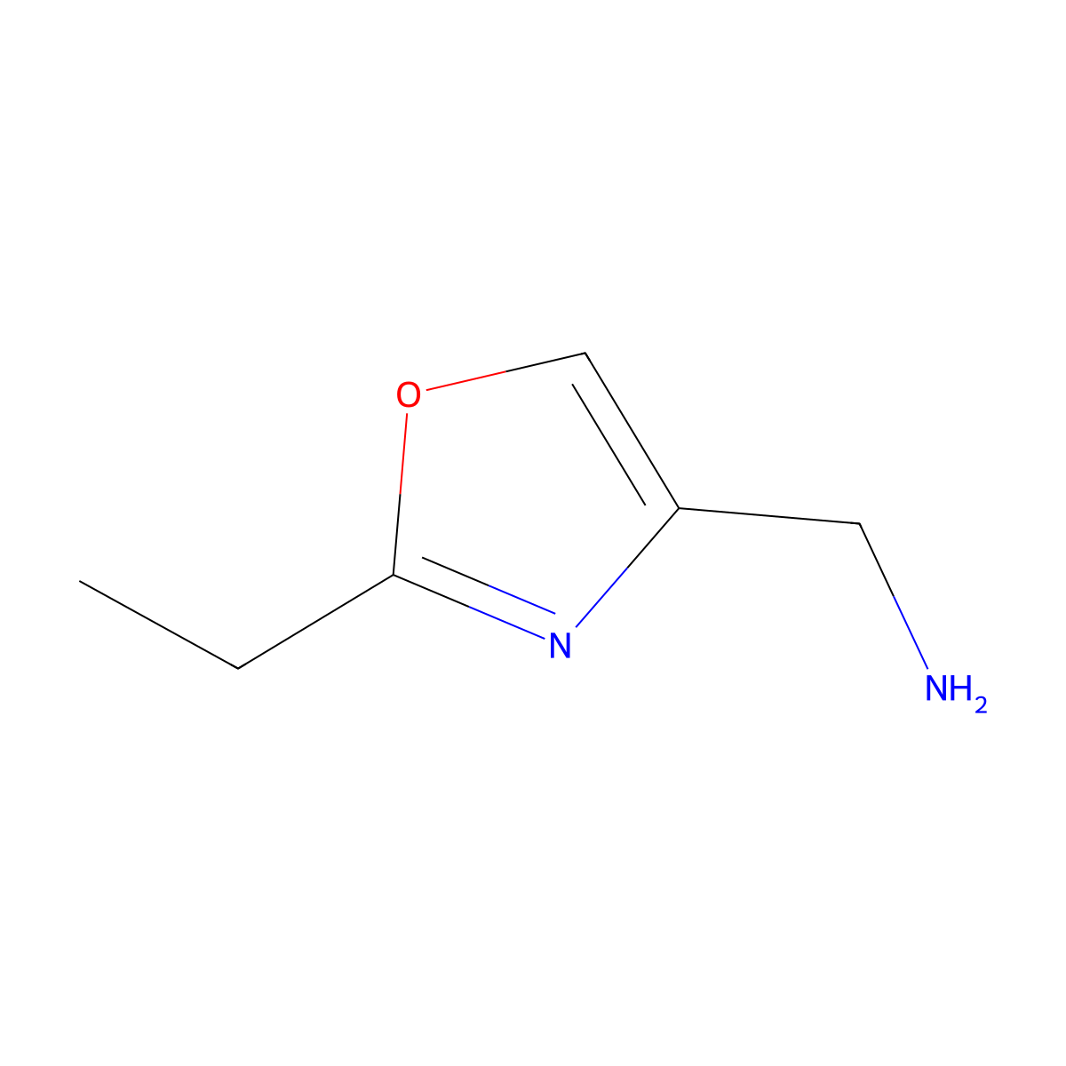 (2-Ethyl-1,3-oxazol-4-yl)methanamine molecular structure, CAS 1266979-09-2
