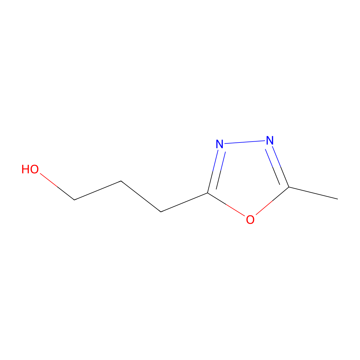3-(5-Methyl-1,3,4-oxadiazol-2-yl)propan-1-ol molecular structure, CAS 1266979-14-9