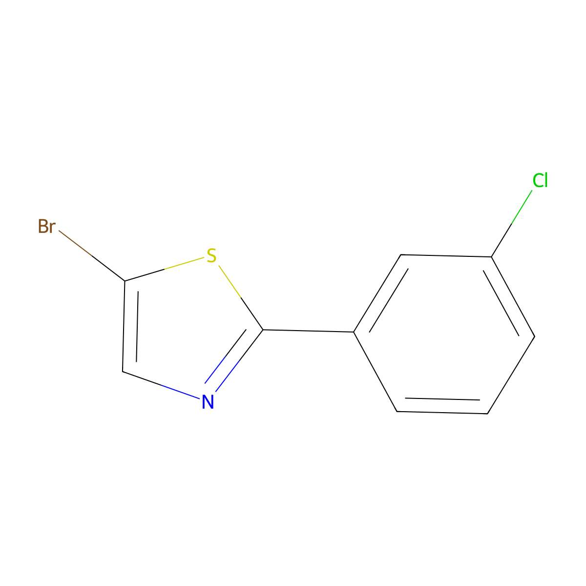 5-Bromo-2-(3-chlorophenyl)thiazole molecular structure, CAS 1266987-17-0