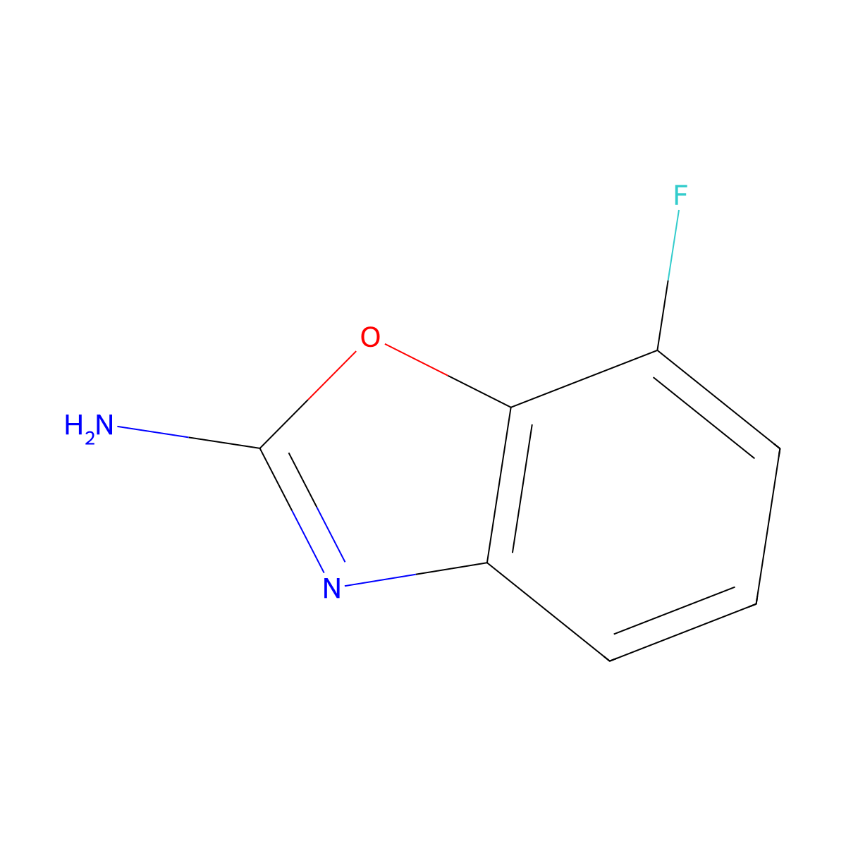 7-Fluoro-1,3-benzoxazol-2-amine molecular structure, CAS 1266987-58-9