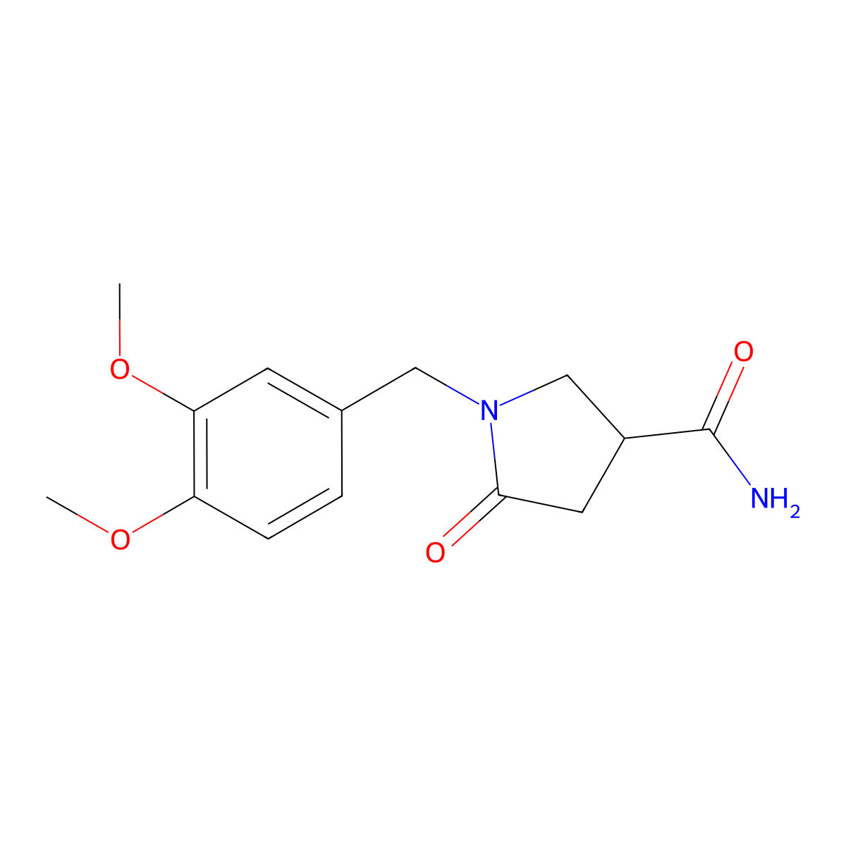 1-[(3,4-Dimethoxyphenyl)methyl]-5-oxopyrrolidine-3-carboxamide molecular structure, CAS 1266988-06-0