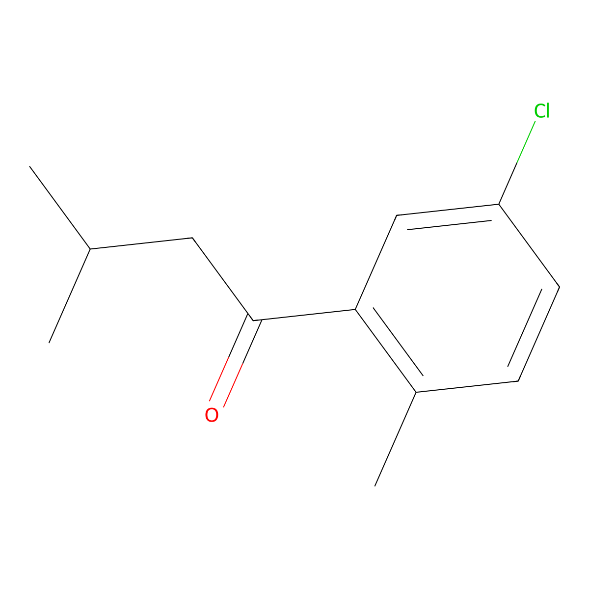 1-(5-Chloro-2-methylphenyl)-3-methylbutan-1-one molecular structure, CAS 1266995-38-3