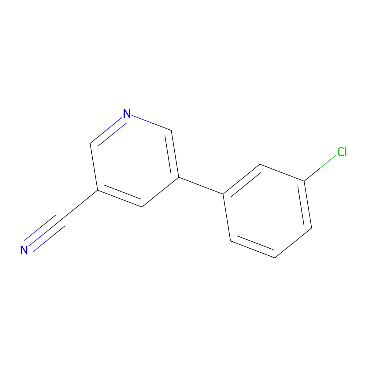 5-(3-Chlorophenyl)nicotinonitrile molecular structure, CAS 1266996-42-2