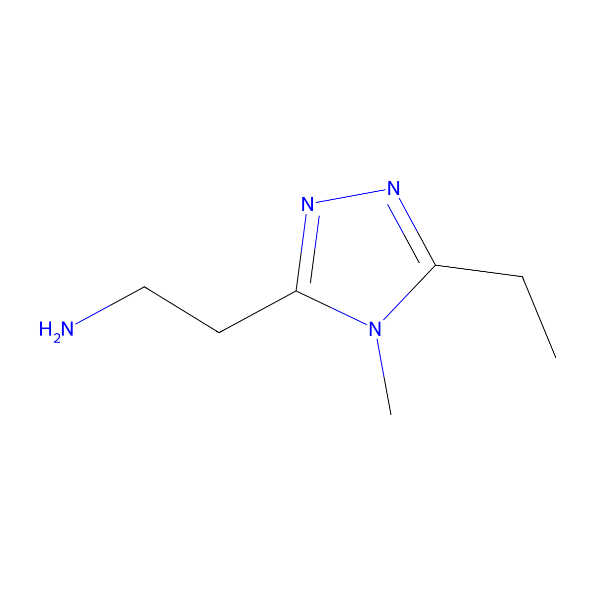 2-(5-ethyl-4-methyl-4H-1,2,4-triazol-3-yl)ethan-1-amine molecular structure, CAS 1267000-17-8