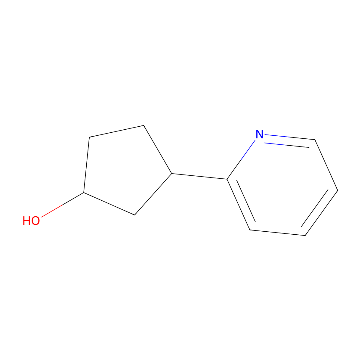 3-(Pyridin-2-yl)cyclopentan-1-ol molecular structure, CAS 1267000-35-0