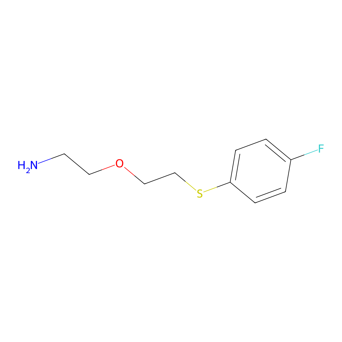 2-{2-[(4-Fluorophenyl)sulfanyl]ethoxy}ethan-1-amine molecular structure, CAS 1267002-17-4