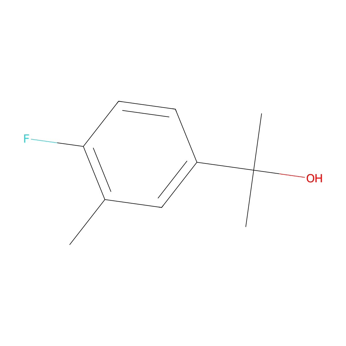 2-(4-Fluoro-3-methylphenyl)-2-propanol molecular structure, CAS 1267002-57-2