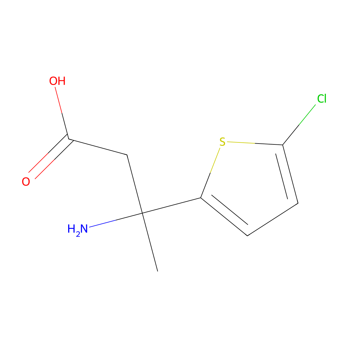 3-Amino-3-(5-chlorothiophen-2-YL)butanoic acid molecular structure, CAS 1267002-66-3