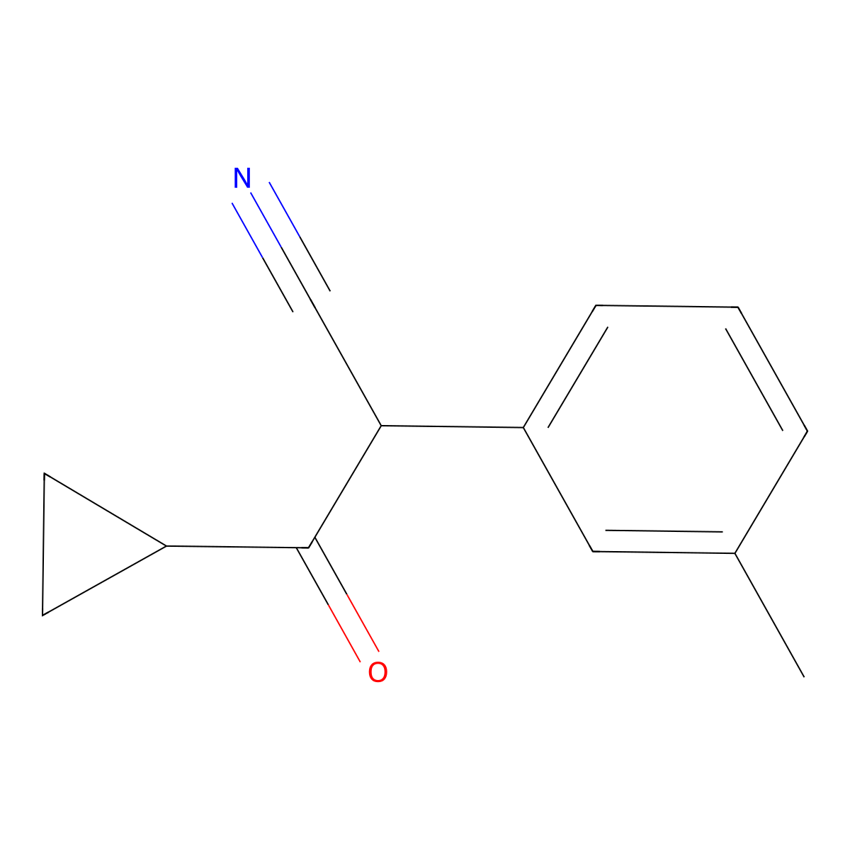 3-Cyclopropyl-2-(3-methylphenyl)-3-oxopropanenitrile molecular structure, CAS 1267005-13-9