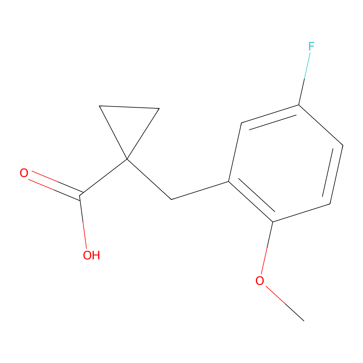 1-[(5-Fluoro-2-methoxyphenyl)methyl]cyclopropane-1-carboxylic acid molecular structure, CAS 1267007-11-3