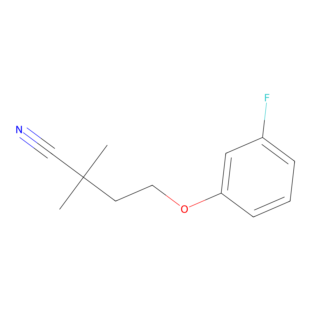 4-(3-Fluorophenoxy)-2,2-dimethylbutanenitrile molecular structure, CAS 1267007-29-3