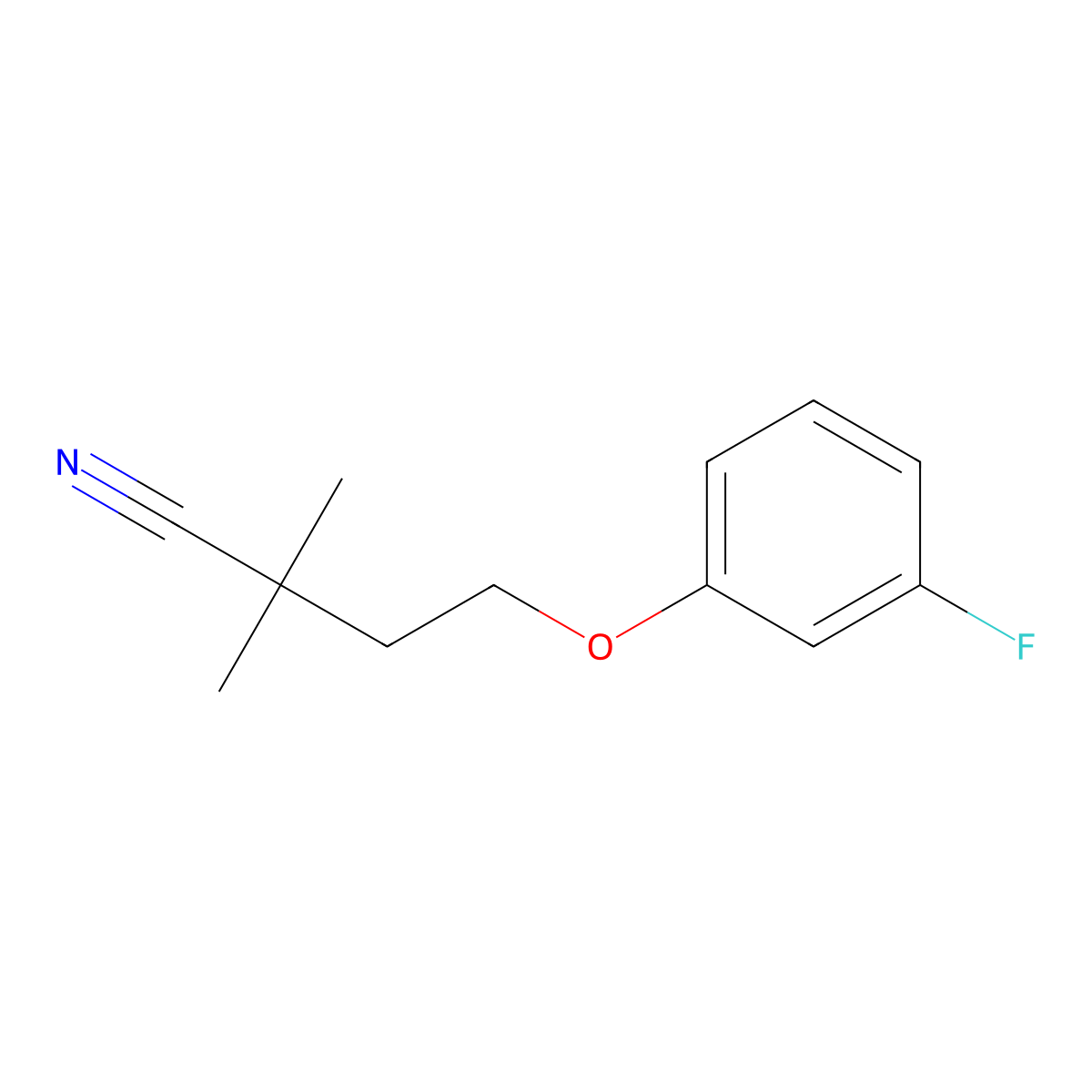 4-(3-Fluorophenoxy)-2,2-dimethylbutanenitrile molecular structure, CAS 1267007-29-3