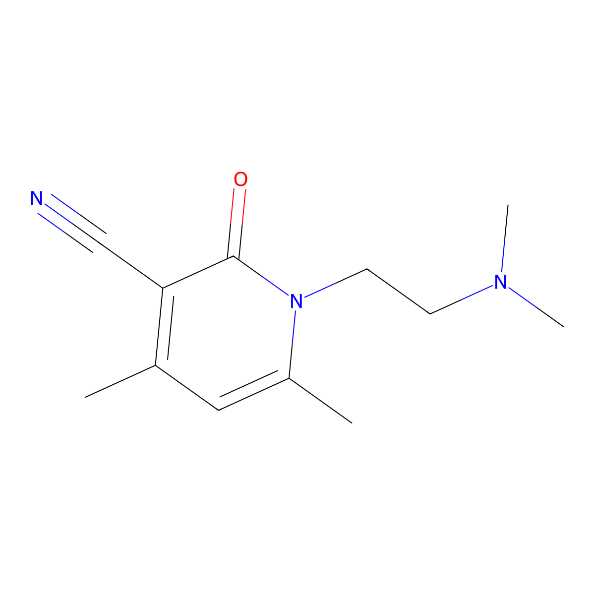 1-(2-(Dimethylamino)ethyl)-4,6-dimethyl-2-oxo-1,2-dihydropyridine-3-carbonitrile molecular structure, CAS 1267008-06-9