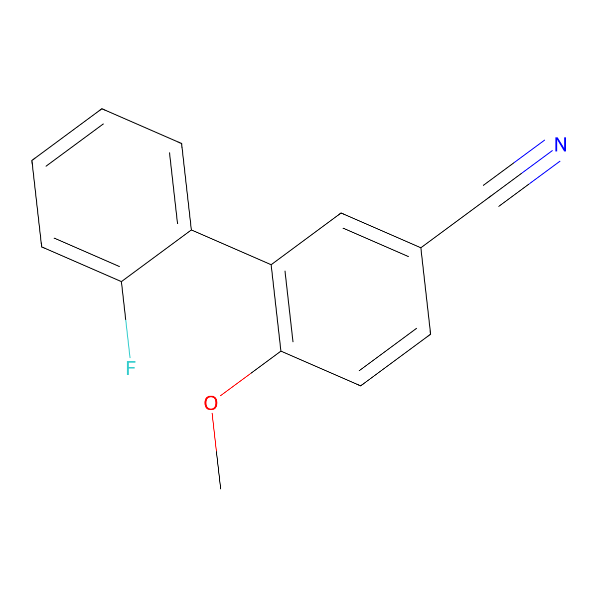 2'-Fluoro-6-methoxy-[1,1'-biphenyl]-3-carbonitrile molecular structure, CAS 1267009-37-9