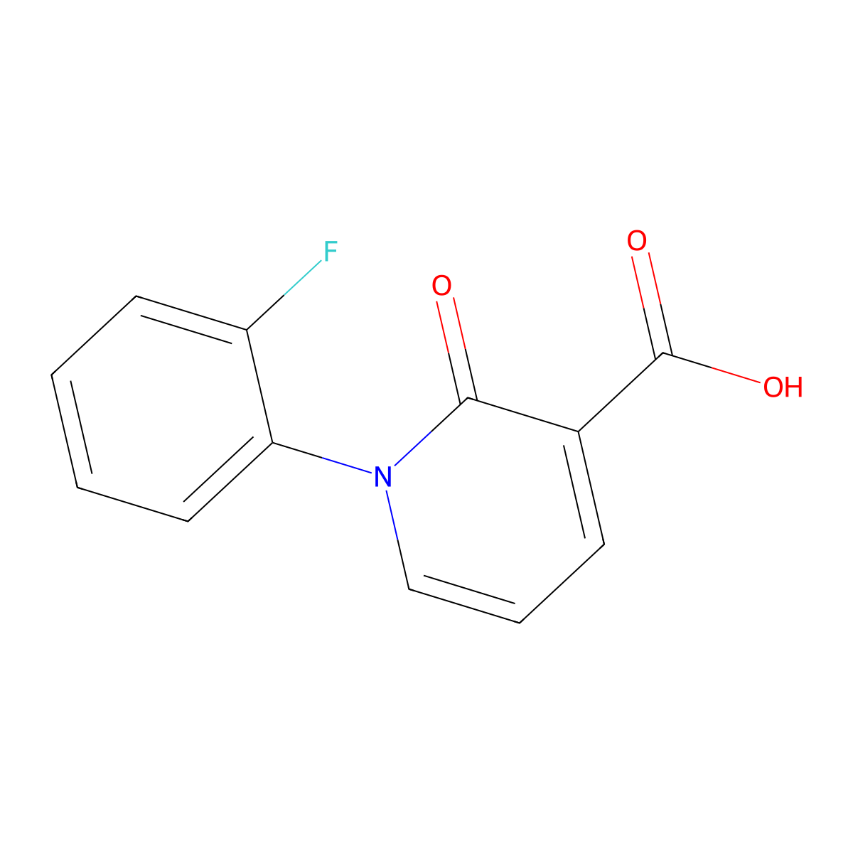 1-(2-Fluorophenyl)-2-oxo-1,2-dihydropyridine-3-carboxylic acid molecular structure, CAS 1267011-08-4