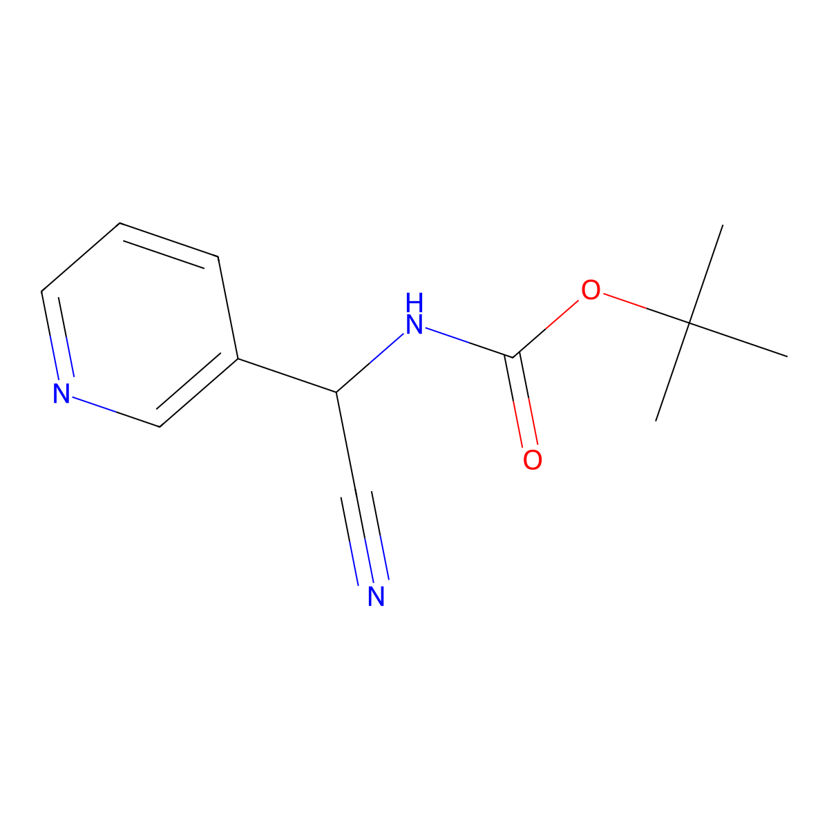 tert-butyl N-[cyano(pyridin-3-yl)methyl]carbamate molecular structure, CAS 1267011-47-1
