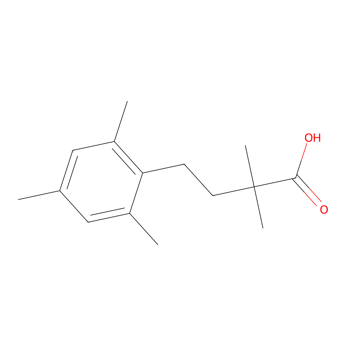 4-Mesityl-2,2-dimethylbutanoic acid molecular structure, CAS 1267013-52-4