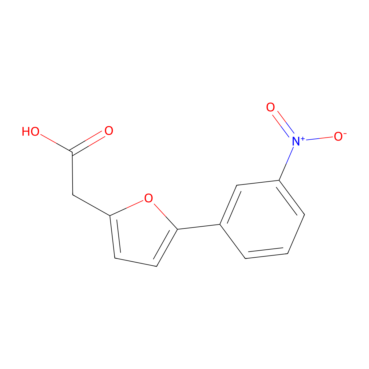 2-[5-(3-Nitrophenyl)furan-2-yl]acetic acid molecular structure, CAS 1267014-16-3