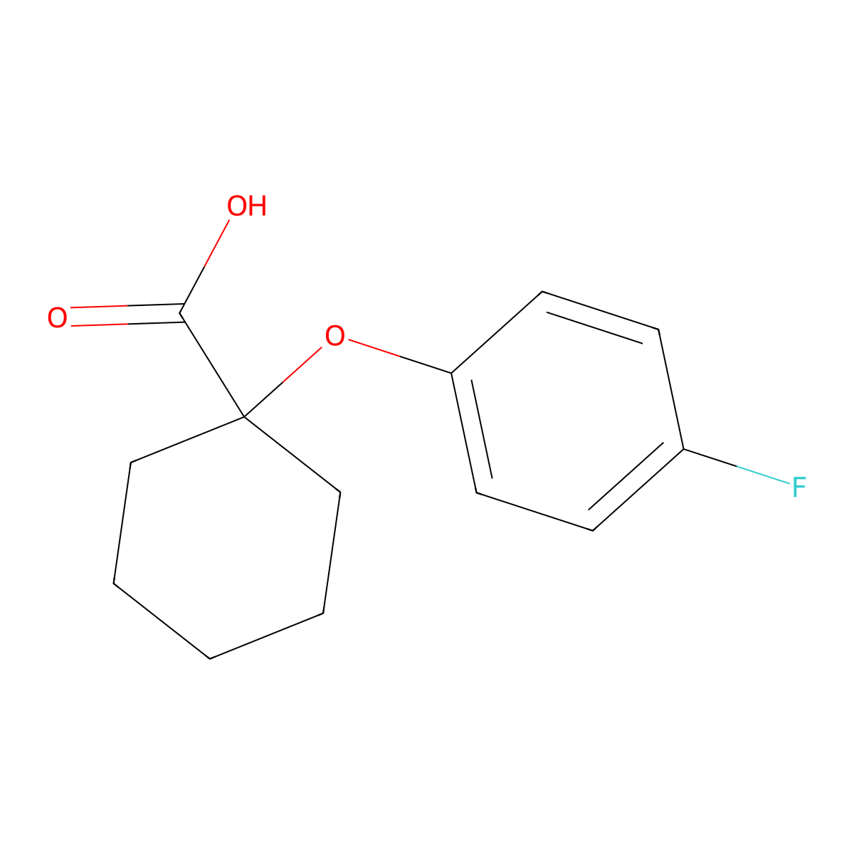 1-(4-Fluorophenoxy)cyclohexane-1-carboxylic acid molecular structure, CAS 1267028-24-9
