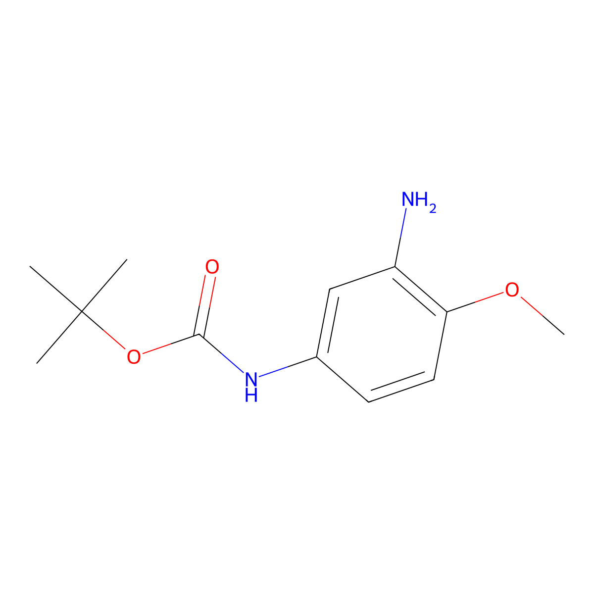 Tert-butyl N-(3-amino-4-methoxyphenyl)carbamate molecular structure, CAS 1267028-34-1