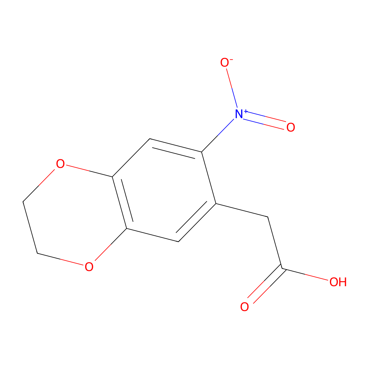 2-(7-Nitro-2,3-dihydro-1,4-benzodioxin-6-yl)acetic acid molecular structure, CAS 1267029-54-8