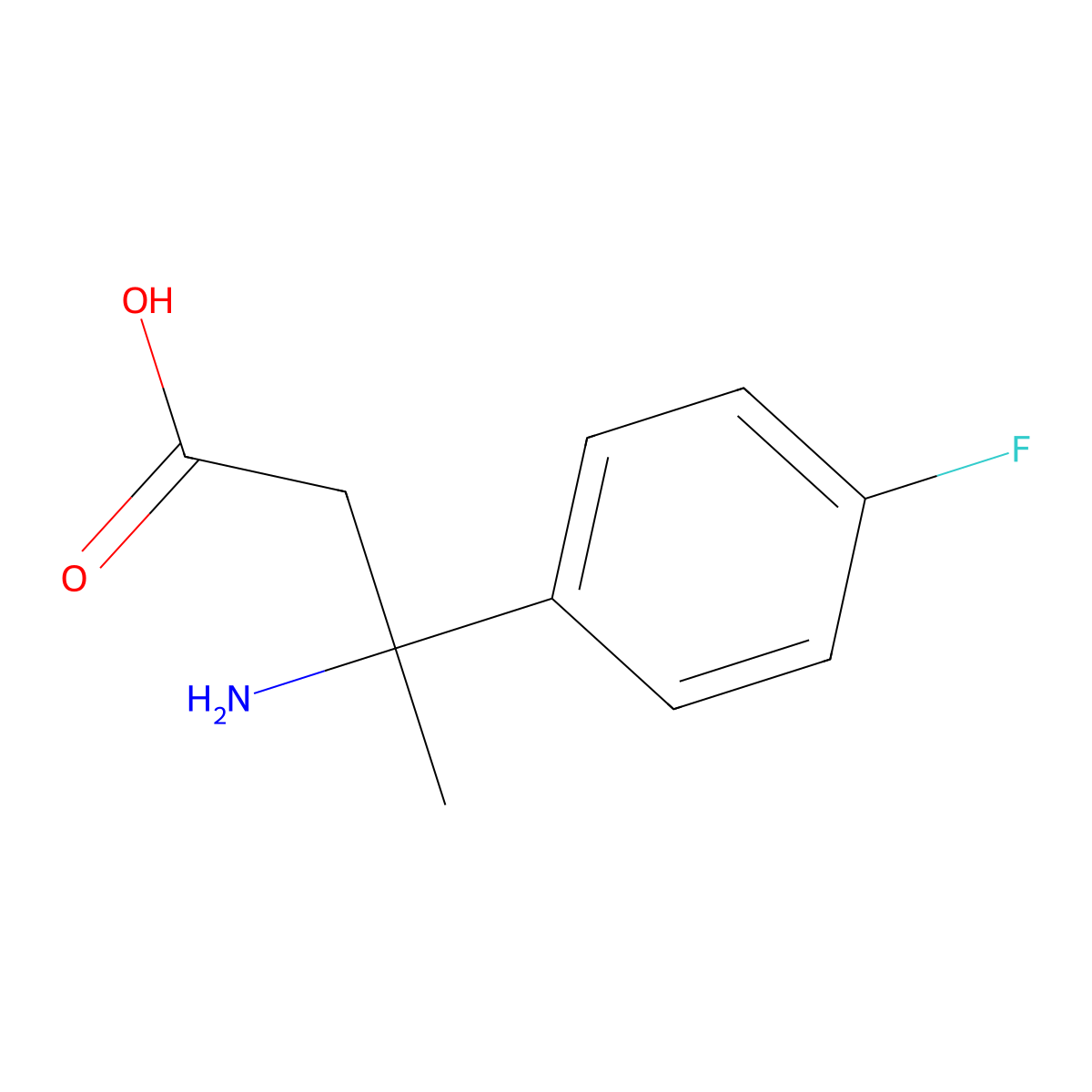 3-Amino-3-(4-fluorophenyl)butanoic acid molecular structure, CAS 1267034-06-9