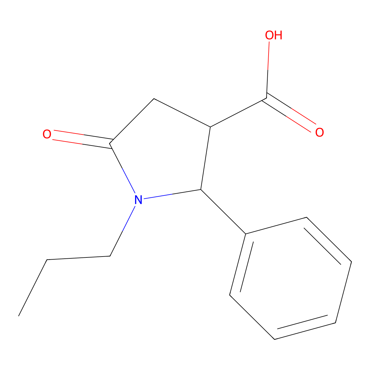 5-Oxo-2-phenyl-1-propylpyrrolidine-3-carboxylic acid molecular structure, CAS 1267035-97-1