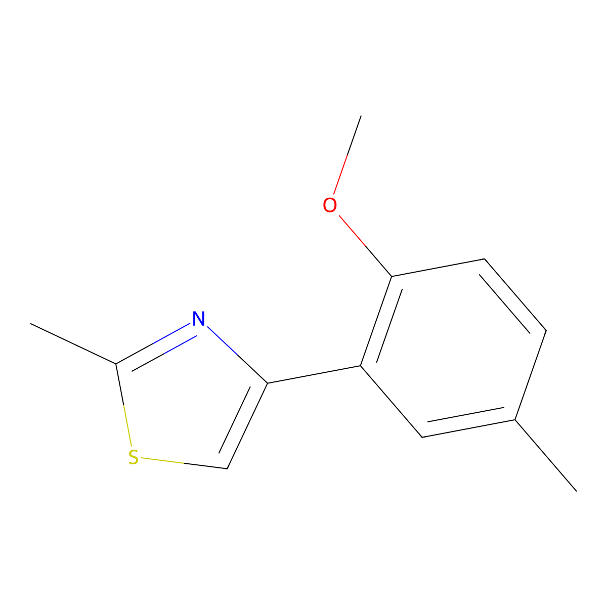 4-(2-Methoxy-5-methylphenyl)-2-methylthiazole molecular structure, CAS 1267039-99-5