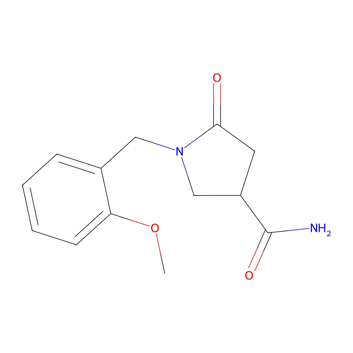 1-(2-Methoxybenzyl)-5-oxopyrrolidine-3-carboxamide molecular structure, CAS 1267042-98-7