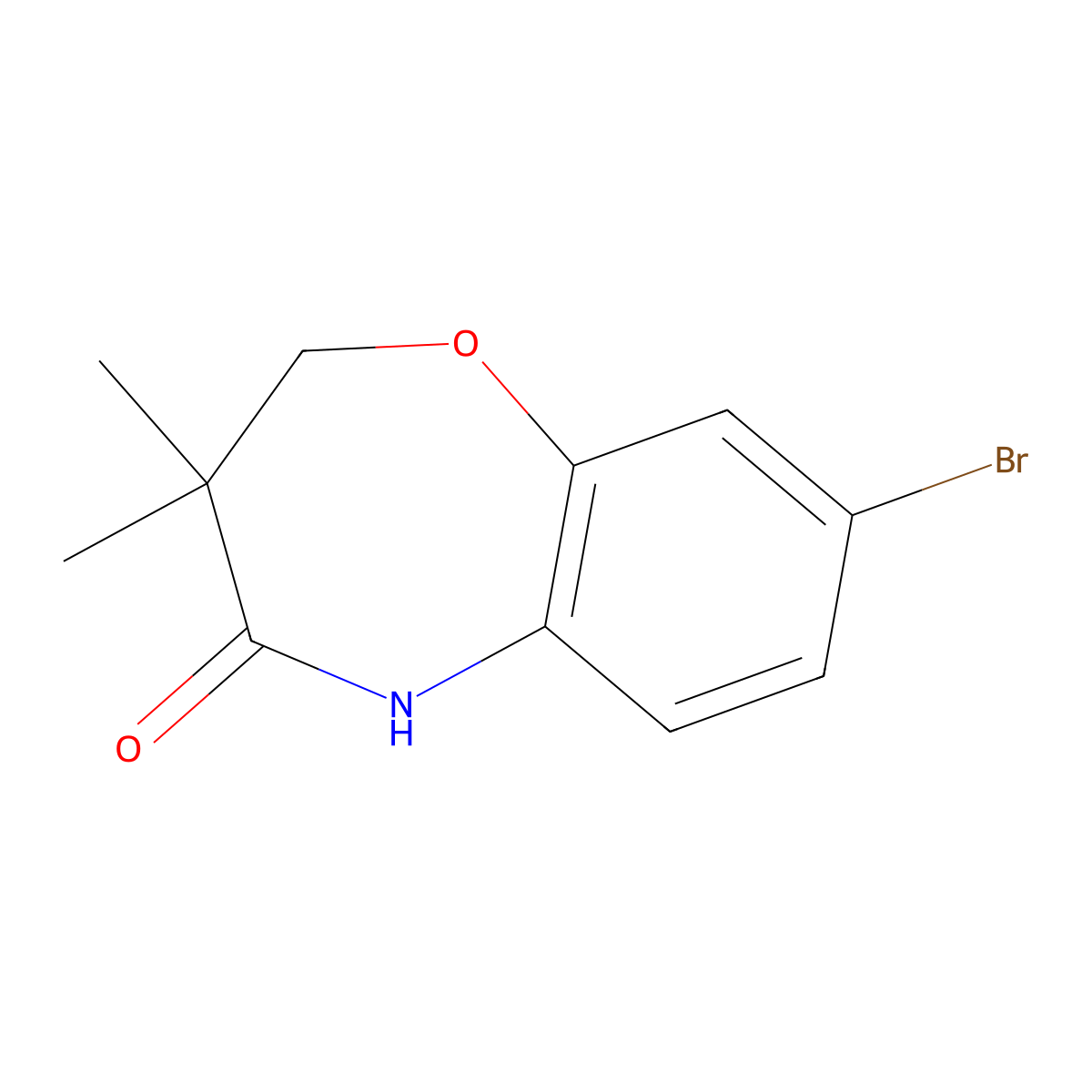 8-Bromo-3,3-dimethyl-2,3,4,5-tetrahydro-1,5-benzoxazepin-4-one molecular structure, CAS 1267047-97-1