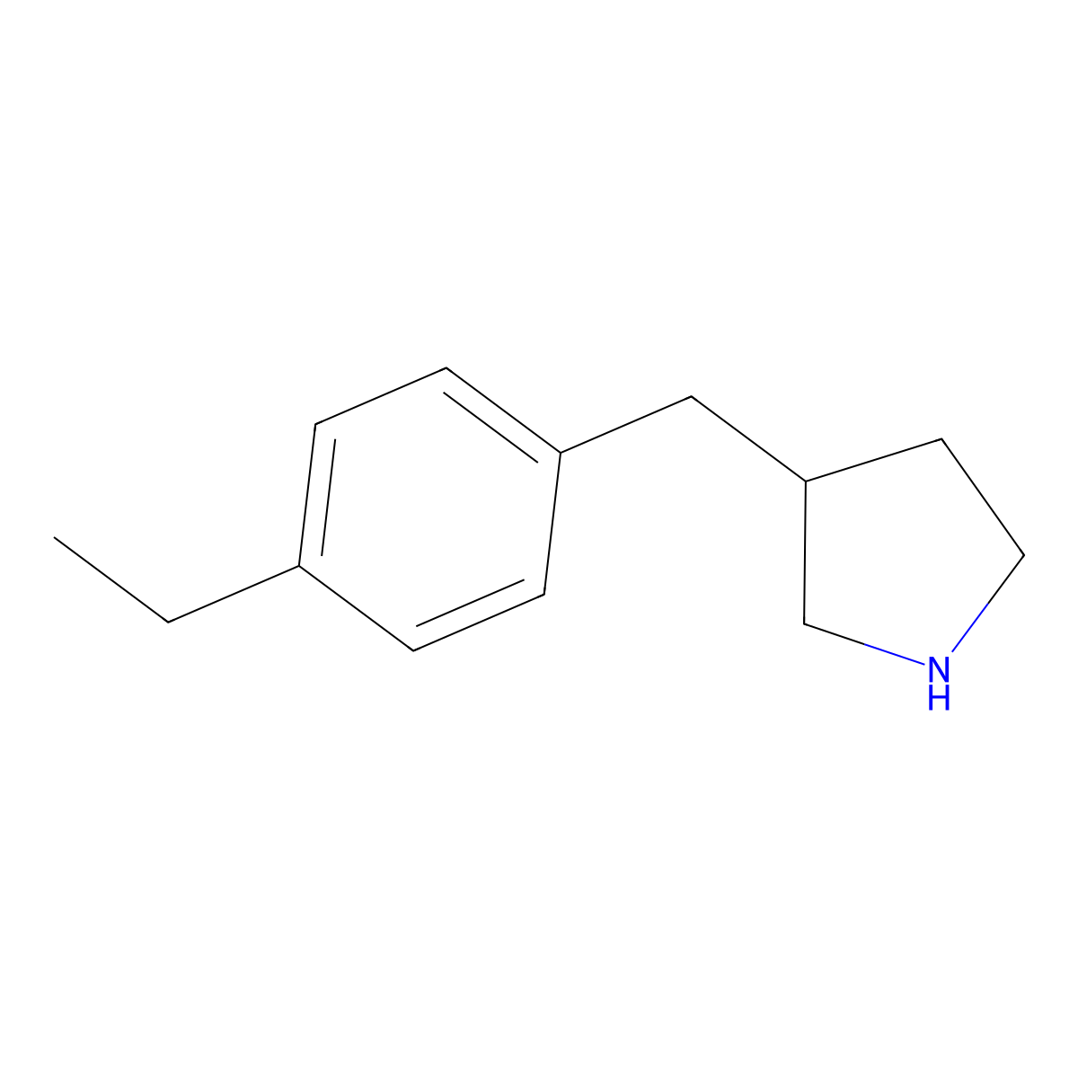 3-[(4-Ethylphenyl)methyl]pyrrolidine molecular structure, CAS 1267057-38-4