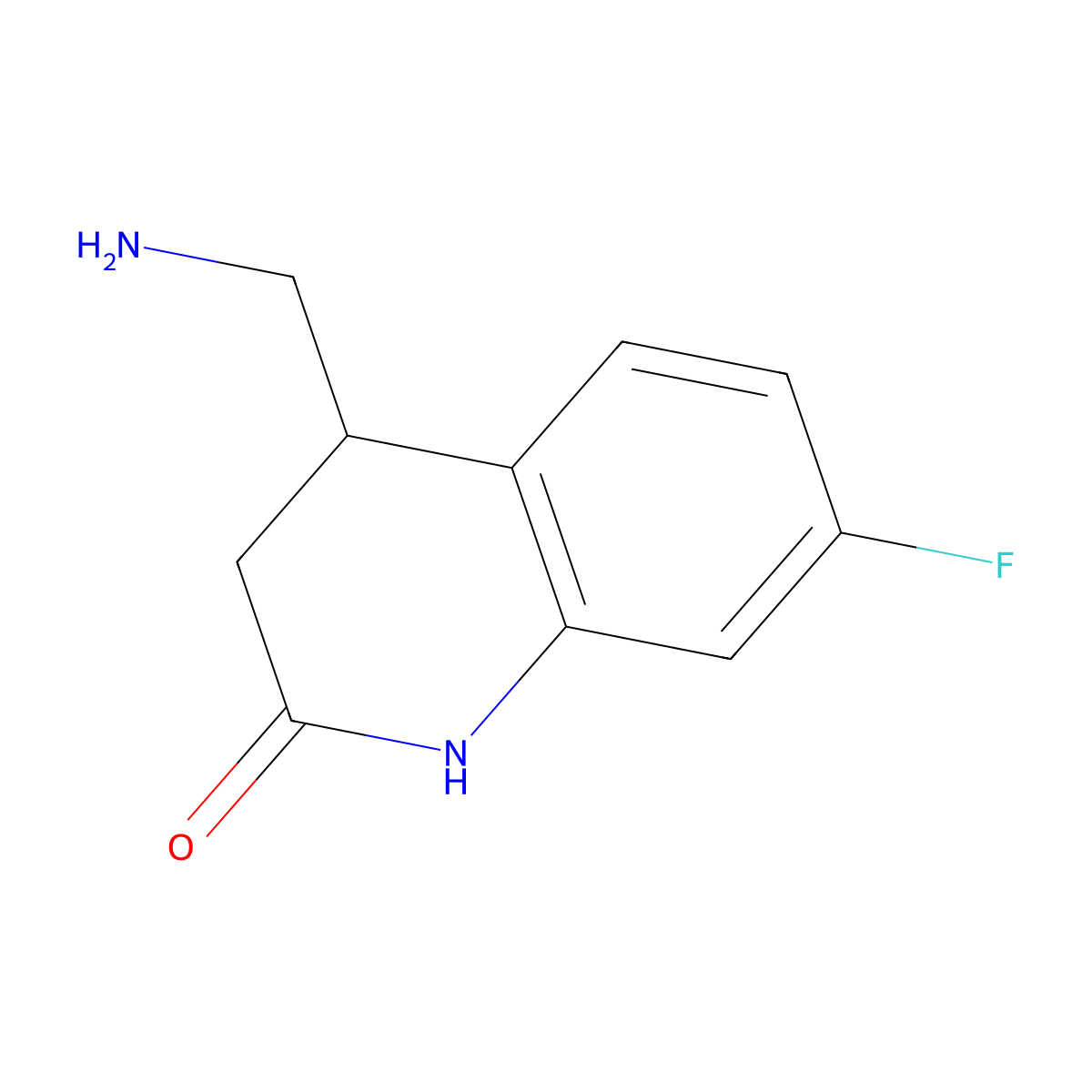 4-(Aminomethyl)-7-fluoro-1,2,3,4-tetrahydroquinolin-2-one molecular structure, CAS 1267057-66-8