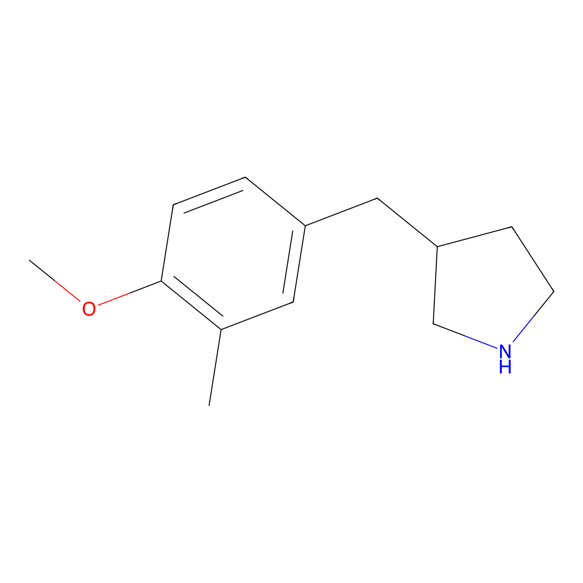 3-(4-Methoxy-3-methylbenzyl)pyrrolidine molecular structure, CAS 1267058-14-9