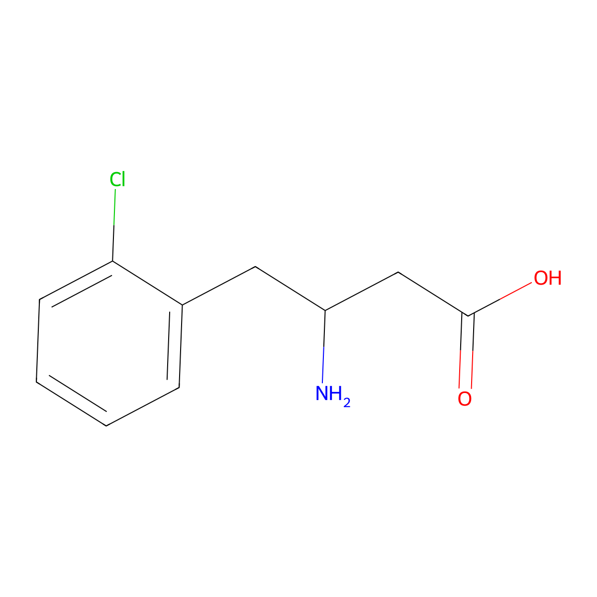 3-Amino-4-(2-chlorophenyl)butanoic acid molecular structure, CAS 1267058-37-6