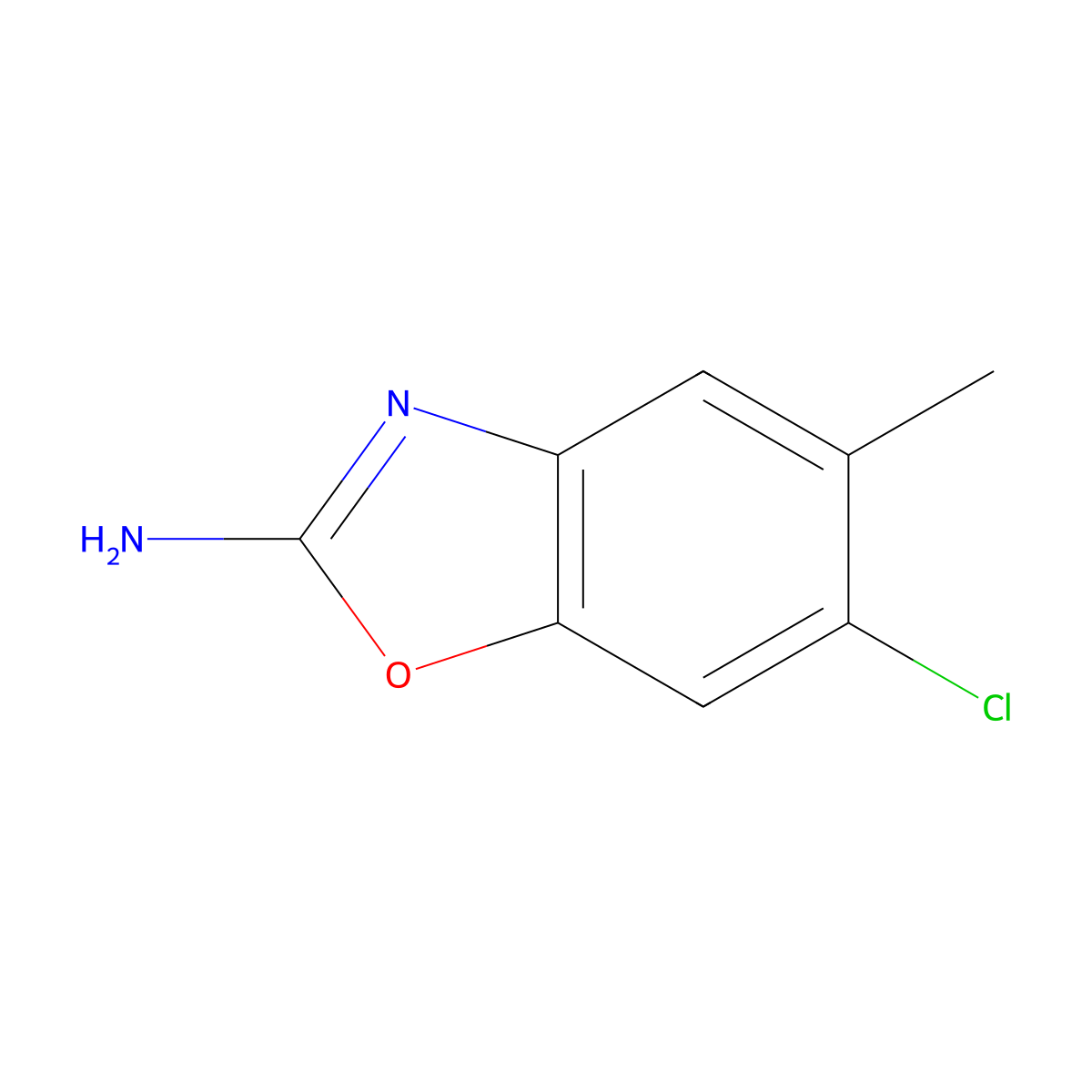 6-Chloro-5-methyl-1,3-benzoxazol-2-amine molecular structure, CAS 1267061-55-1