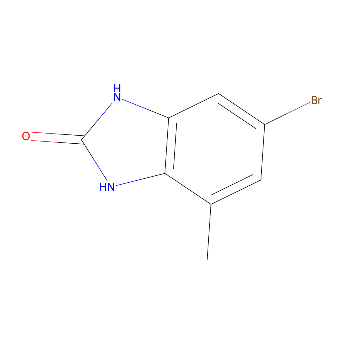 6-bromo-4-methyl-2,3-dihydro-1H-1,3-benzodiazol-2-one molecular structure, CAS 1267063-58-0