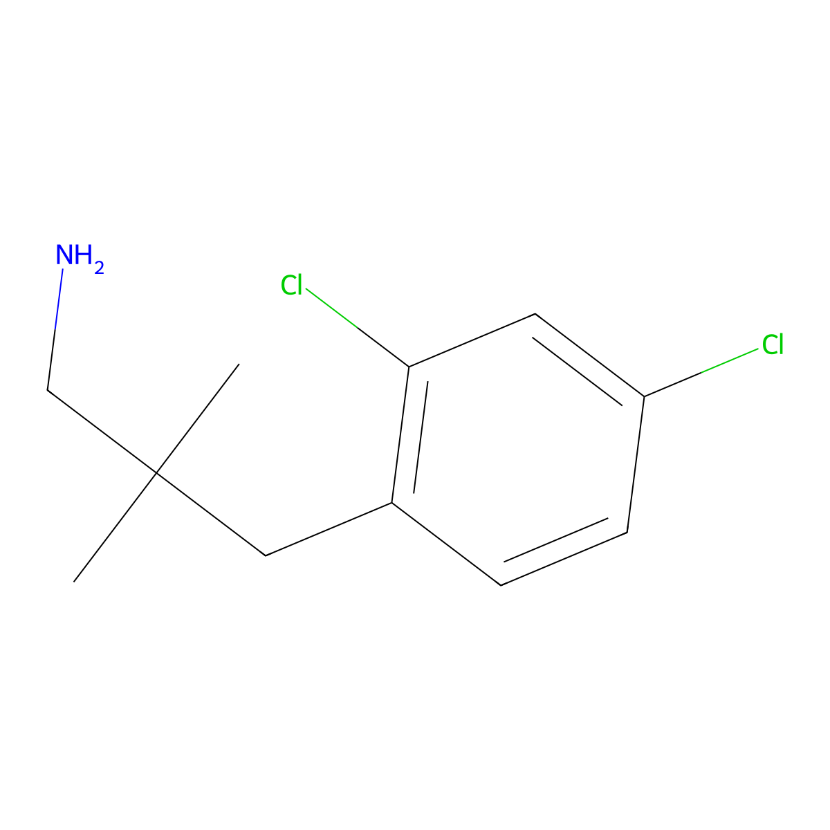 3-(2,4-Dichlorophenyl)-2,2-dimethylpropan-1-amine molecular structure, CAS 1267068-80-3