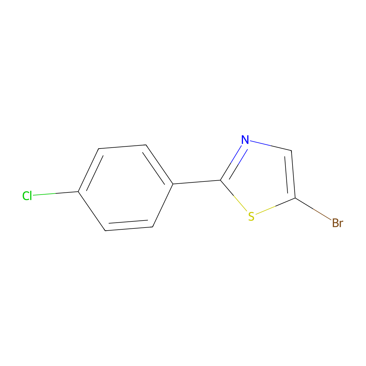 5-Bromo-2-(4-chlorophenyl)thiazole molecular structure, CAS 1267069-50-0