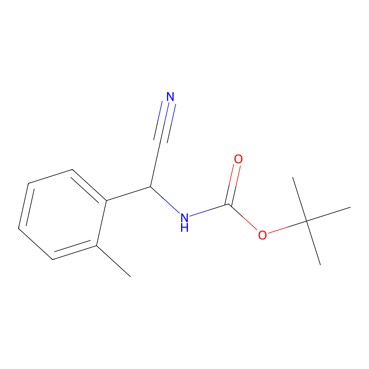 tert-butyl N-[cyano(2-methylphenyl)methyl]carbamate molecular structure, CAS 1267072-11-6
