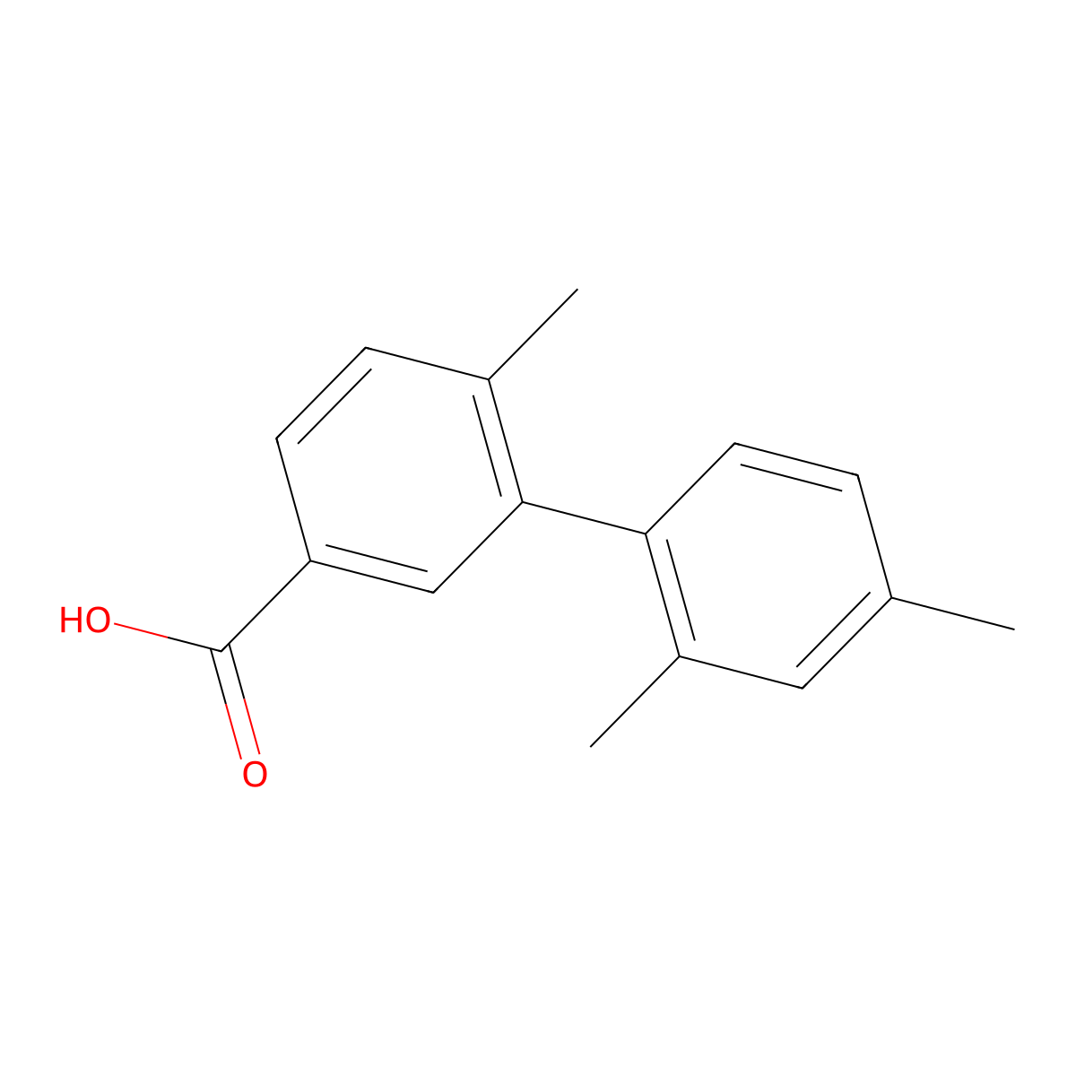 3-(2,4-Dimethylphenyl)-4-methylbenzoic acid molecular structure, CAS 1267072-76-3