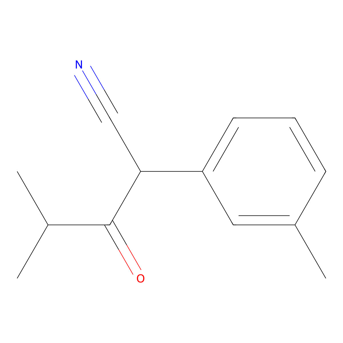 4-Methyl-2-(3-methylphenyl)-3-oxopentanenitrile molecular structure, CAS 1267073-45-9