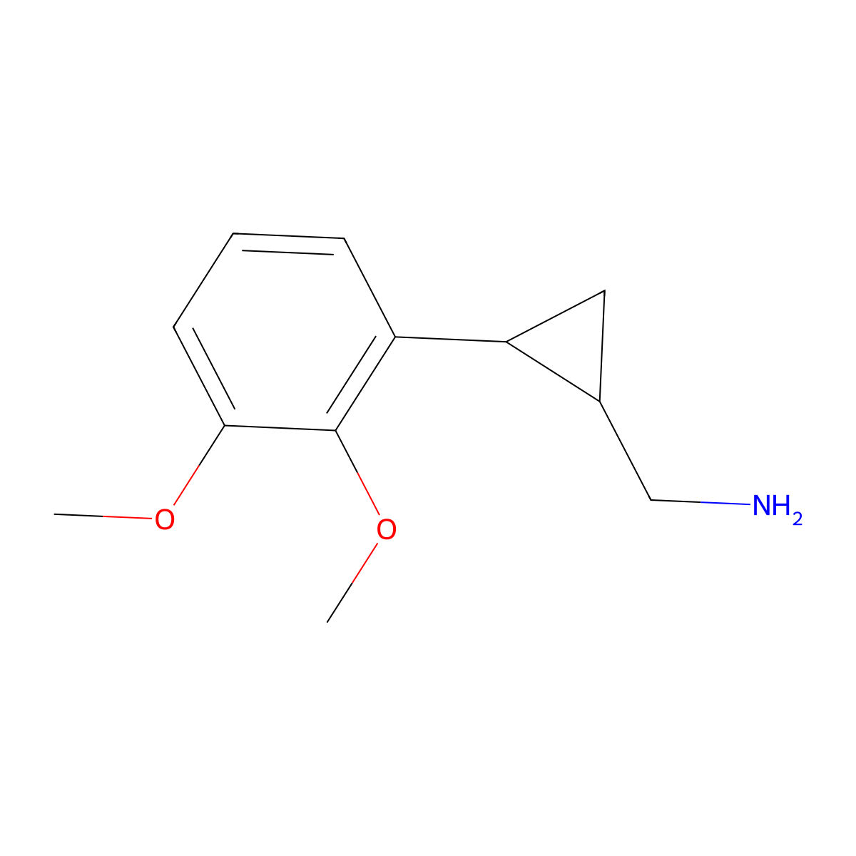 [2-(2,3-Dimethoxyphenyl)cyclopropyl]methanamine molecular structure, CAS 1267075-27-3