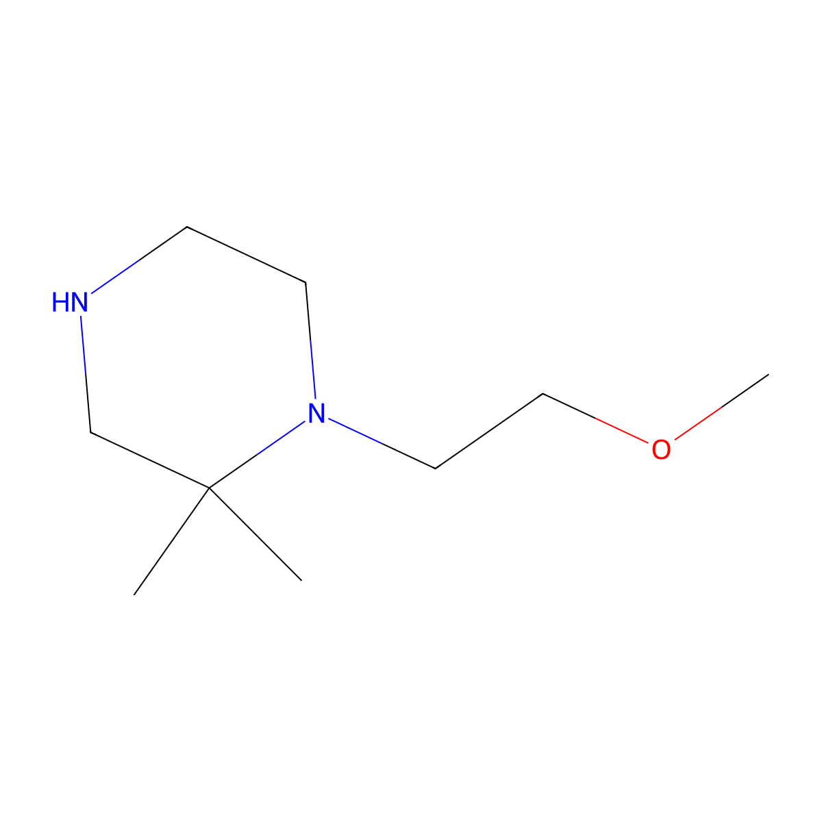 1-(2-Methoxyethyl)-2,2-dimethylpiperazine molecular structure, CAS 1267076-93-6